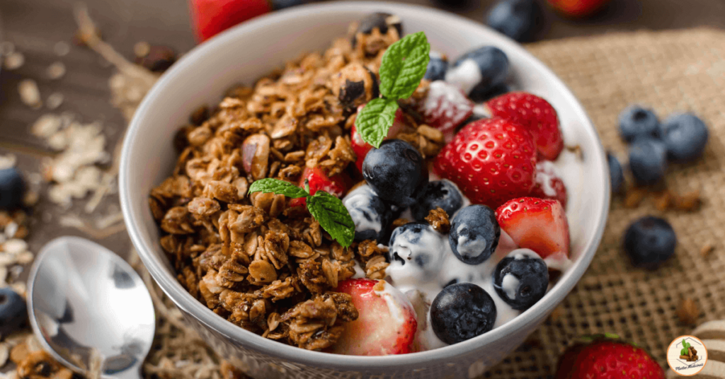 Granola benefícios para sua saúde.